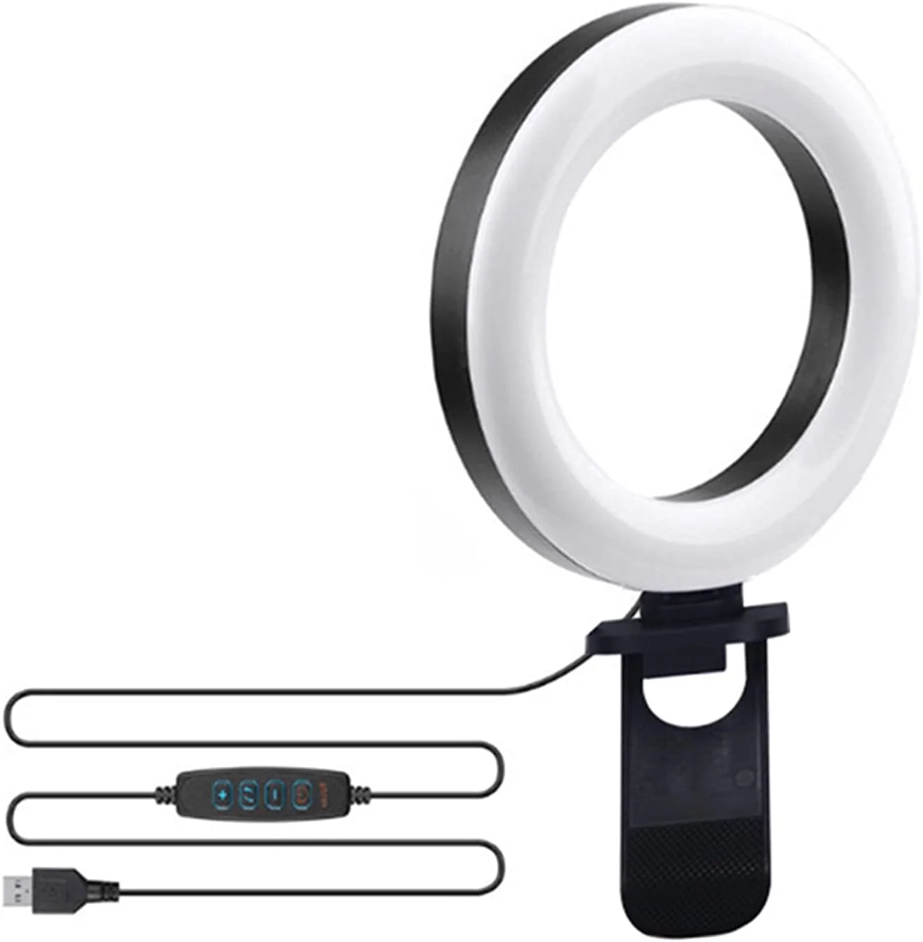 چراغ حلقه ای، کیت نورپردازی کنفرانس ویدیویی Irovami برای لپ تاپ و کامپیوتر، چراغ پرکننده ویدیویی گیره دار، چراغ زنده قابل تنظیم با سه پایه فلزی
