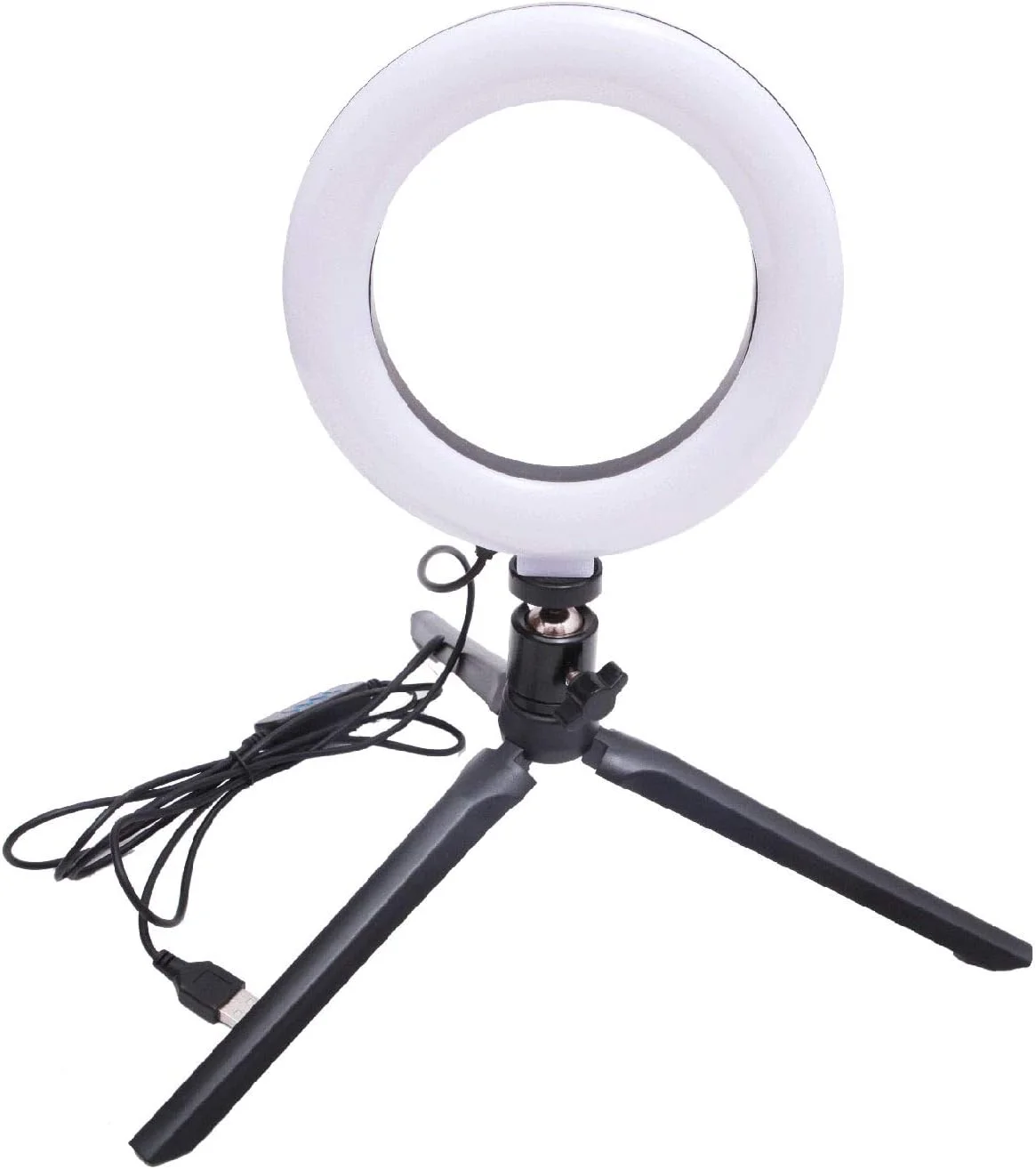 نور حلقه ای ال ای دی Irovami، نور حلقه ای ال ای دی USB تلفن 16 سانتی متری، لامپ عکاسی حرفه ای TR، نور حلقه ای ال ای دی سلفی استودیویی قابل تنظیم با نگهدارنده تلفن برای آرایش، ویدیو و پخش زنده