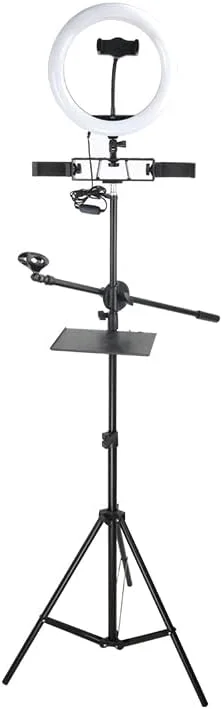 کیت نور ال ای دی حلقه ای برای تولید ویدیو، پخش زنده و آرایش