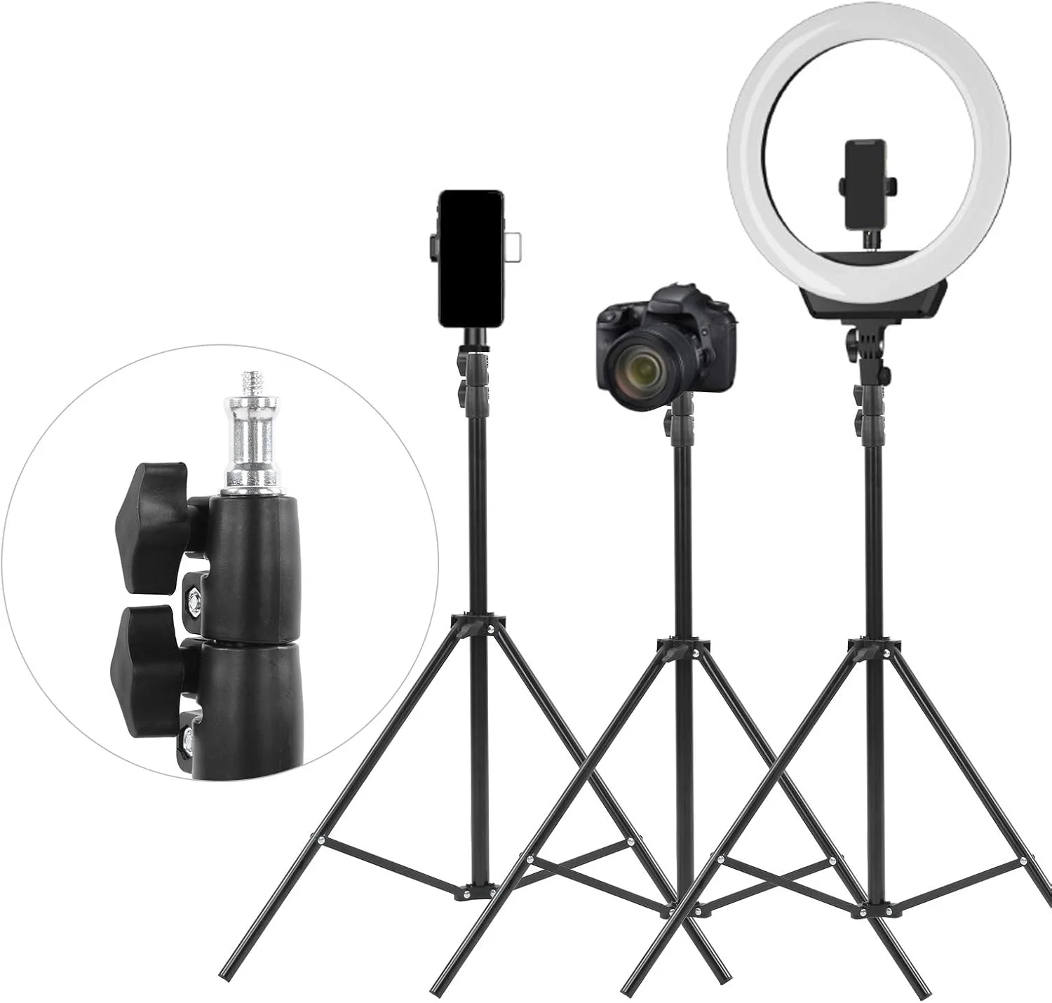 پایه رینگ لایت، نگهدارنده فلزی رینگ لایت، برای عکاسی، سلفی، زیبایی و پخش زنده