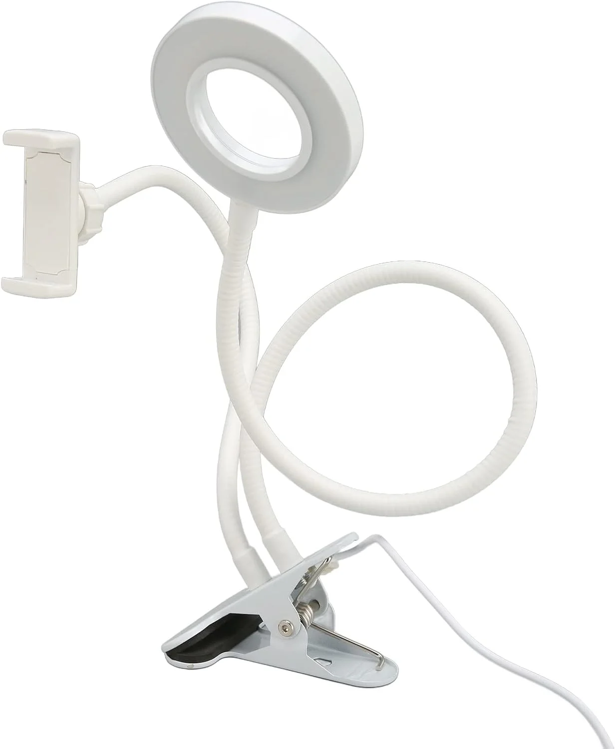 حلقه نور ال ای دی برای دوربین 24 لامپ USB حلقه نور سلفی برای عکاسی (سفید)