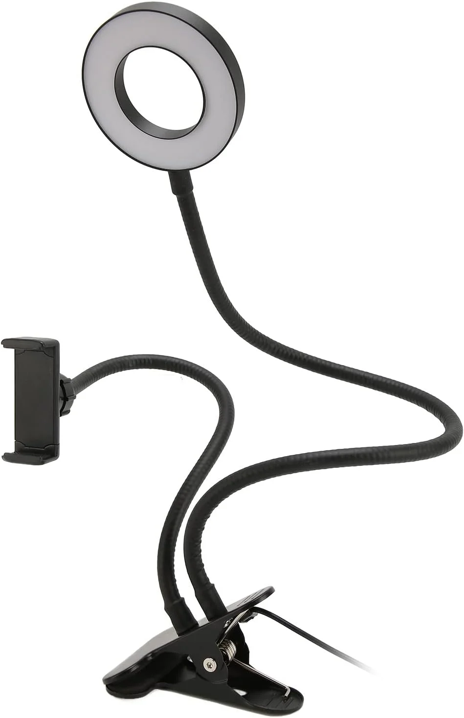 حلقه نور ال ای دی UBEF برای دوربین، 24 چیپ لامپ، حلقه نور سلفی USB برای عکاسی (مشکی)