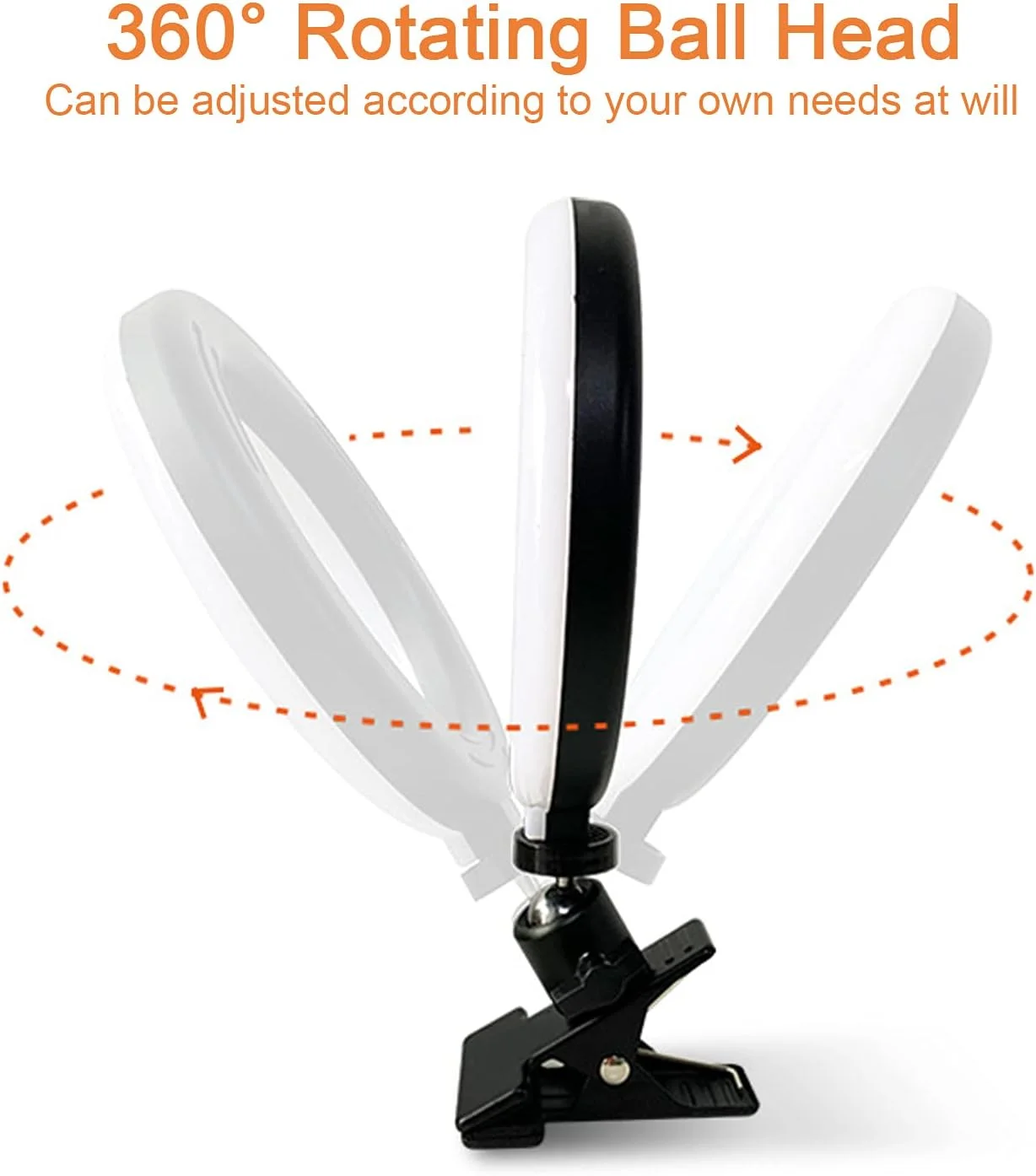 نور حلقه ای کنفرانس ویدیویی، نور پر کننده 6 اینچی برای پخش زنده کامپیوتر، نورپردازی وب کم قابل تنظیم با گیره، دمای رنگ 3000-5800K، برای کار از راه دور، ویدیو، آرایش