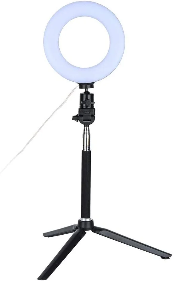 نور حلقه ای Runaty، چراغ های LED آرایشی 6 اینچی با کاربری آسان به همراه پایه سه پایه، چراغ پرکننده از جنس ABS+PC برای پخش زنده، خالکوبی، فیلمبرداری، طراحی ناخن و غیره