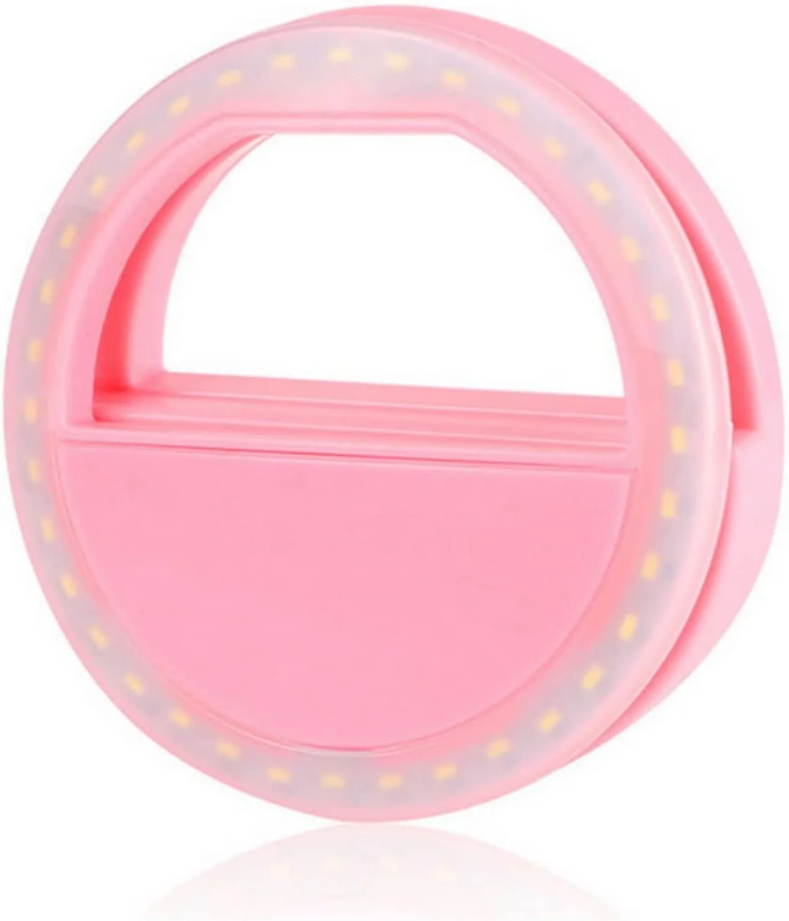 فلاش حلقه ای LED سلفی جهانی SKEIDO، چراغ سلفی 36 LED قابل حمل برای تلفن همراه، گیره حلقه ای نورانی برای آیفون 8/7/6 پلاس سامسونگ - صورتی