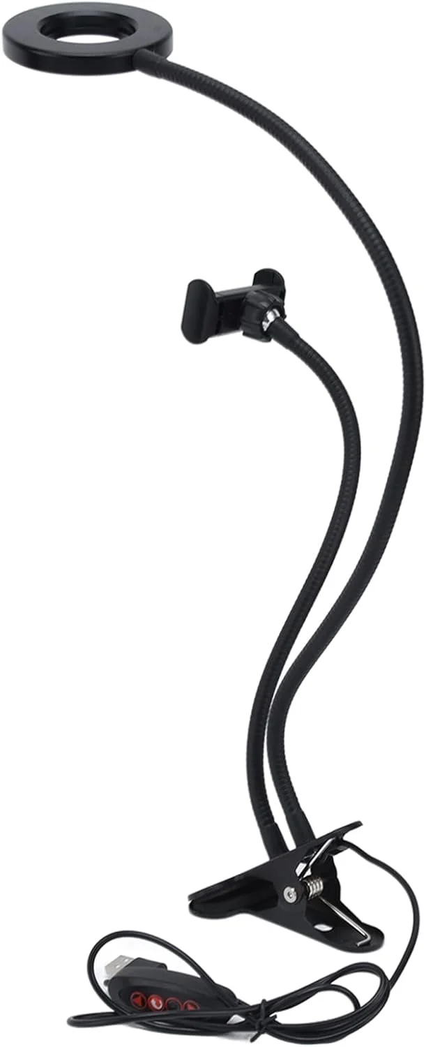 نور حلقه ای سلفی، نورپردازی زنده تلفن همراه با 3 رنگ و زاویه قابل تنظیم، منبع تغذیه USB چند منظوره