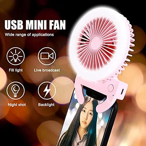 فن حلقه ای نور سلفی تلفن همراه، قابل حمل، قابل شارژ، با قابلیت تنظیم روشنایی برای دوربین جلو