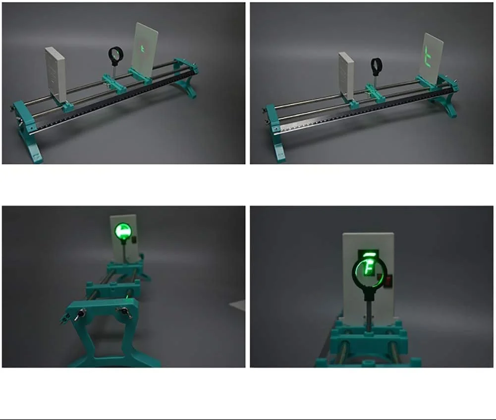 مجموعه آزمایش های علوم فیزیکی مدل آموزشی شامل چندین عدسی، سکوی آزمایش نوری و دو منبع نور برای ابزار تدریس مدرسه آشنایی کودکان