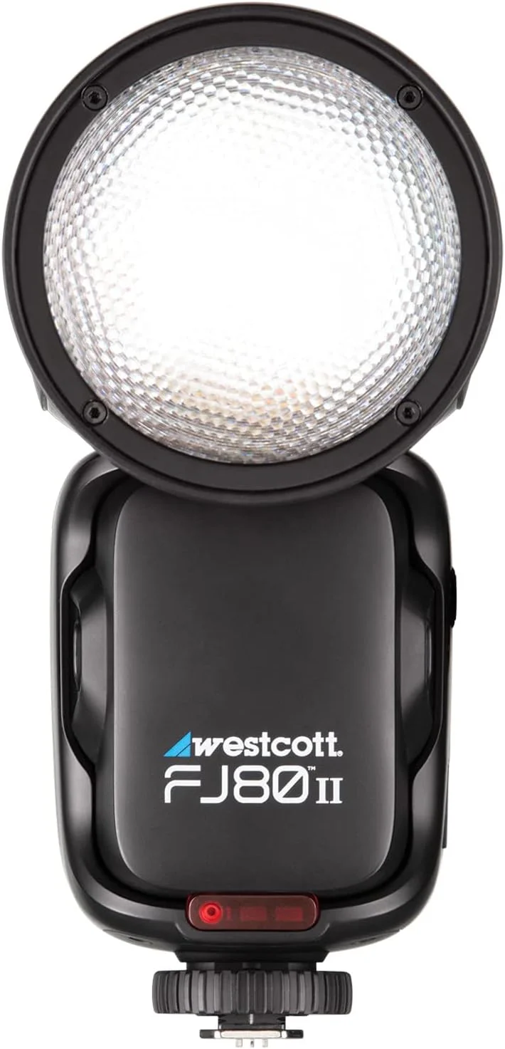 فلاش اسپیدلایت سرگرد لمسی یونیورسال Westcott FJ80 II M با قدرت 80 وات و مانت دوربین چندگانه - قابل نصب روی کفشک دوربین یا به صورت فلاش اکسترنال (شامل آداپتور سازگار با دوربین های سونی)