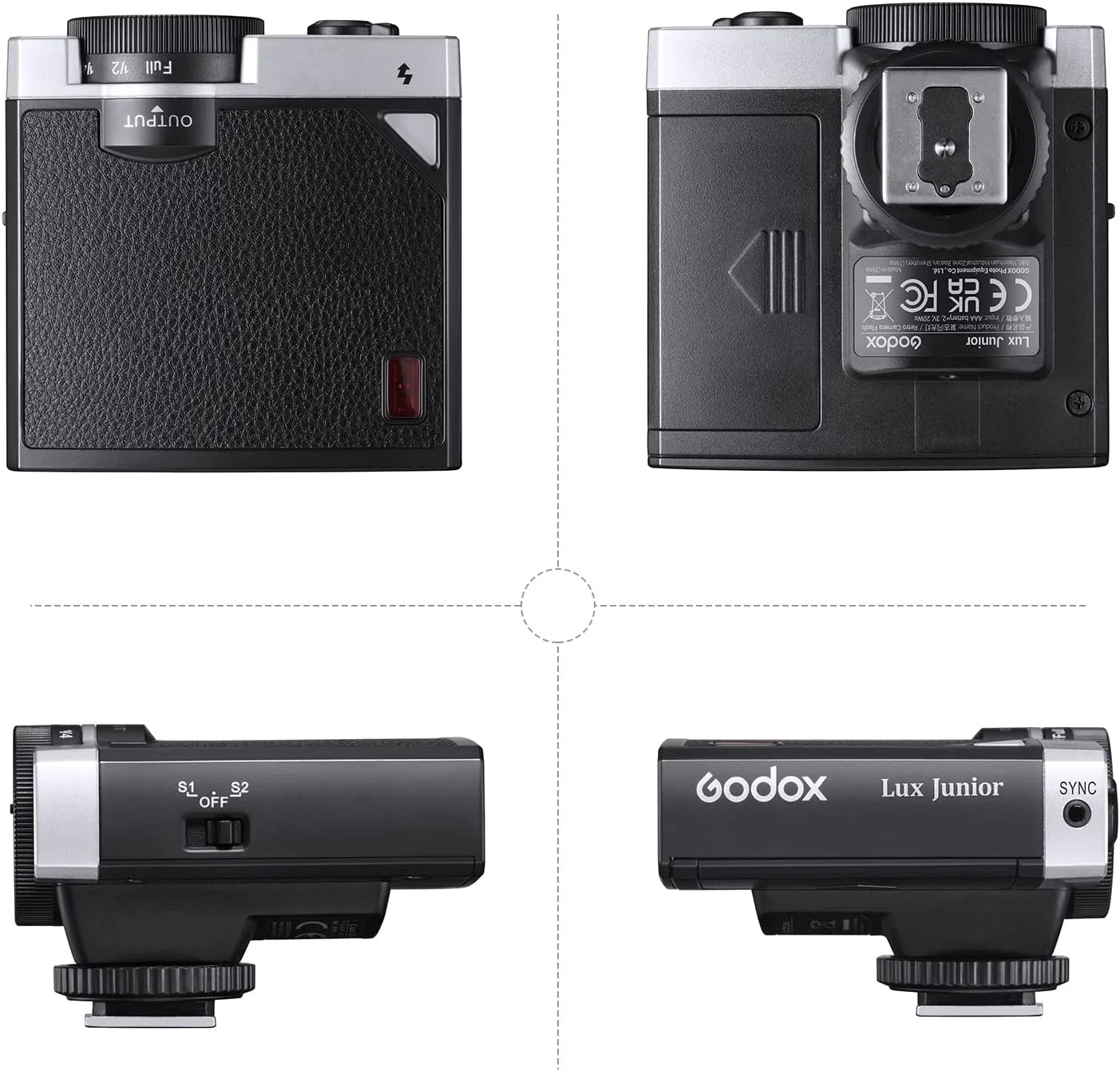 فلاش دوربین OUNA، فلاش دوربین رترو Lux Junior GN12 دمای رنگ 6000K حالت های خودکار و دستی قدرت فلاش 1/1-1/64 فاصله کانونی 28 میلی متر جایگزین برای دوربین های کفشک دار فوجی Olympus