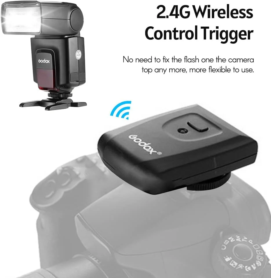 فلاش دوربین OUNA مدل TT520Ⅱ یونیورسال به همراه فرستنده بی‌سیم AT-16 2.4G، عدد راهنمای 33، حالت‌های S1 S2، جایگزین برای پنتاکس