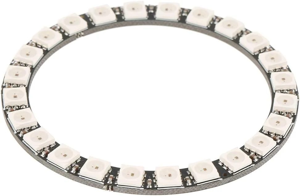 حلقه چراغ LED RGB 24 بیتی، نور پیکسلی دایره ای حساس 5 ولت DC با درایورهای یکپارچه برای نورپردازی داخلی