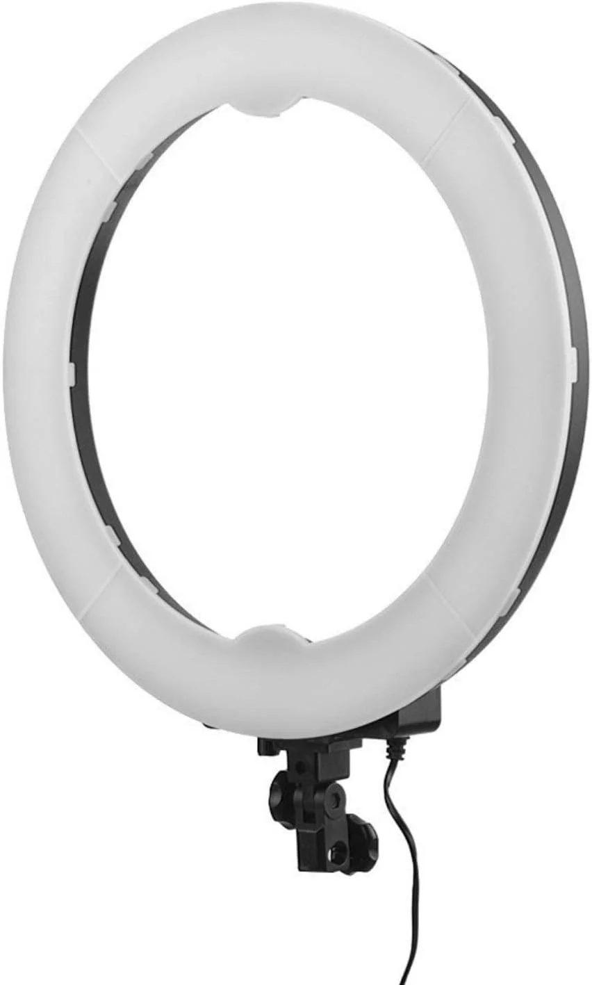 نور حلقه ای ال ای دی 36 وات مناسب استودیو عکاسی، نورپردازی با روشنایی قابل تنظیم 5500K به همراه فیلترهای رنگی و کیف حمل برای پخش زنده و آرایش (مشکی، تک سایز)
