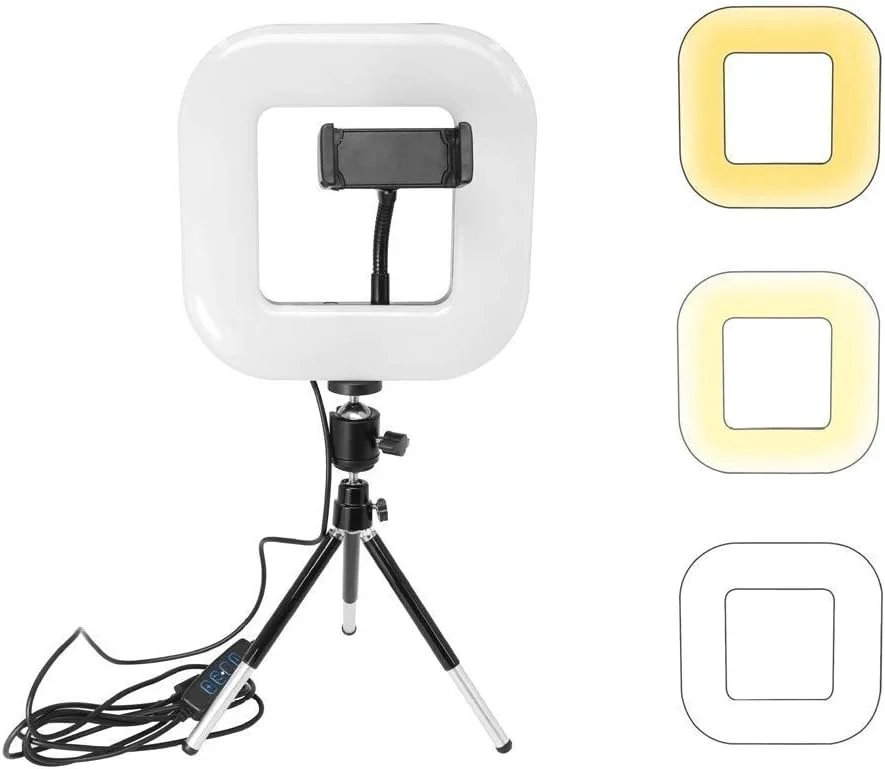 نور حلقه ای قابل تنظیم با سه پایه، نور حلقه ای مربعی 72 LED برای استودیو 6000K، نور پرکننده حلقه ای سلفی با میله قابل تنظیم، نگهدارنده تلفن جهانی، بدون خیرگی نور حلقه ای قابل تنظیم با سه پایه، نور حلقه ای مربعی 72 LED برای استودیو 6000K، نور پرکننده حلقه ای سلفی با میله قابل تنظیم، نگهدارنده تلفن جهانی، بدون خیرگی