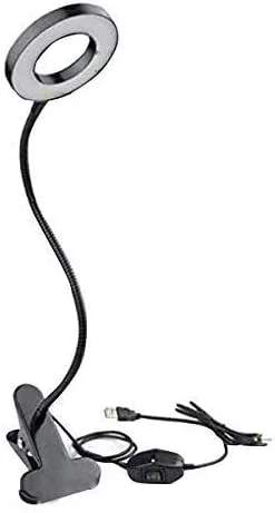 نور حلقه ای گیره دار 6 اینچی Samnuerly، نور حلقه ای LED با چرخش 360 درجه و بازوهای انعطاف پذیر، نور پرکننده سلفی گیره ای رومیزی، نور حلقه ای زیبایی دوربین LED با قابلیت تنظیم نور برای پخش زنده آرایش و ویدیوهای یوتیوب