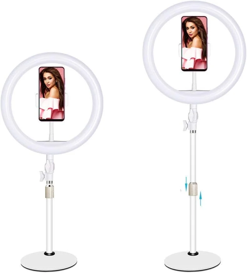 رینگ لایت 19 اینچی RGB رنگارنگ قلبی شکل LED برای عکاسی زنده، نور پرکننده رنگی برای پرتره، ویدئو، آرایش (سفید، 33x30x10 سانتی متر)