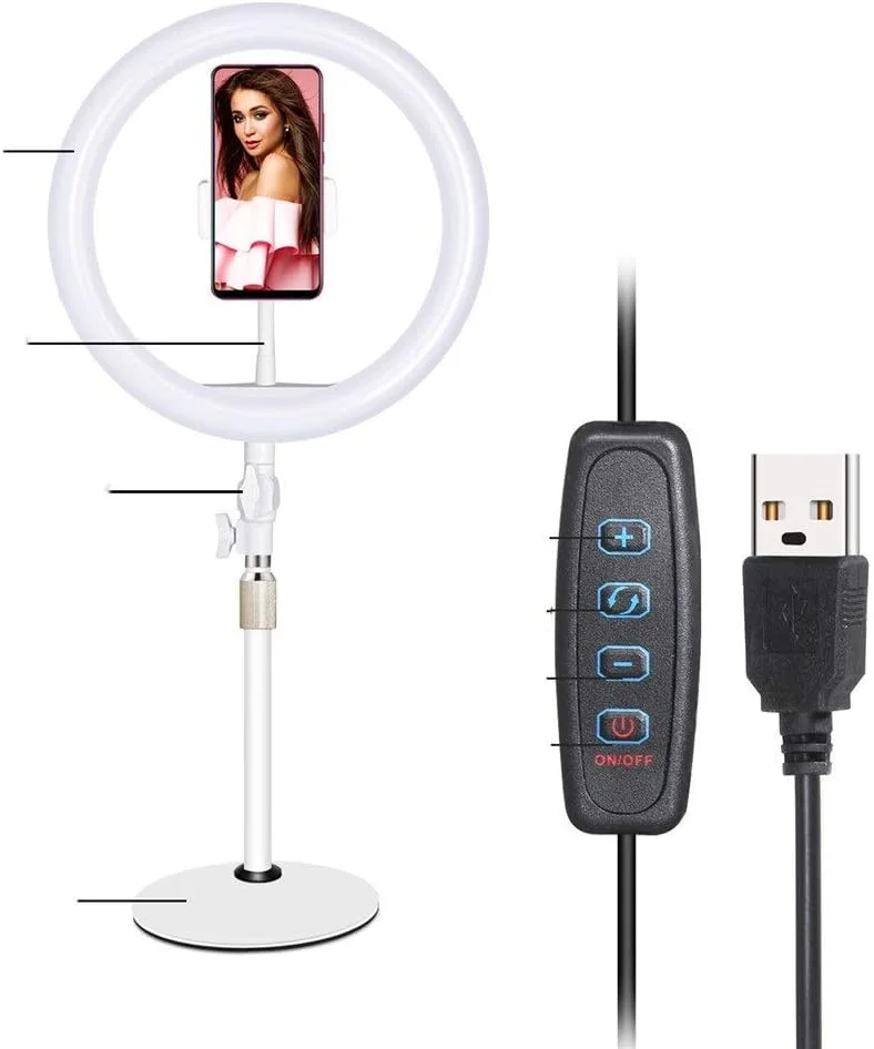 رینگ لایت 19 اینچی RGB رنگارنگ قلبی شکل LED برای عکاسی زنده، نور پرکننده رنگی برای پرتره، ویدئو، آرایش (سفید، 33x30x10 سانتی متر)