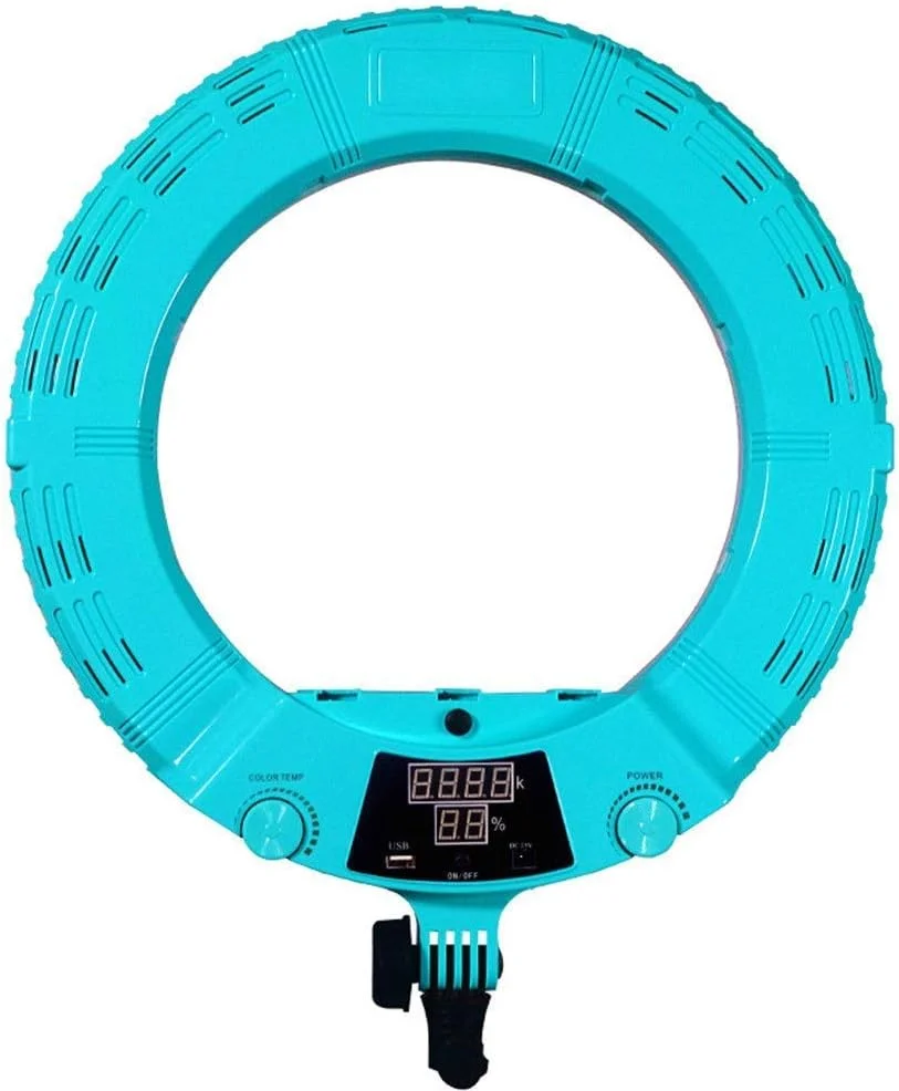 نور حلقه ای Samnuerly برای پخش زنده، عکس سلفی، دوربین زیبایی، نور LED برای پرتره، ویدیو و آرایش (آبی، 36x36x20 سانتی متر)