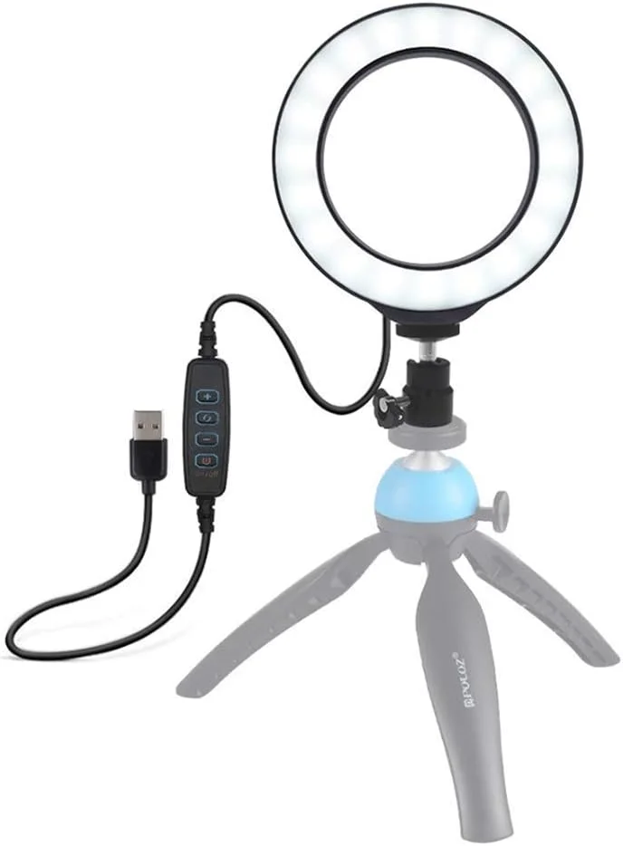 حلقه نور LED 6.2 اینچی، کیت نورپردازی عکس و فیلم سلفی با سه پایه، ریموت کنترل بی‌سیم، پایه سه پایه قابل تنظیم، 11 سطح روشنایی