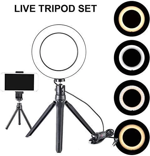 کیت نور حلقه ای LED دیمر دار Samnuerly با پایه نور، نور حلقه ای سلفی با نگهدارنده تلفن، 3 حالت نور، پخش زنده، آرایش، ولاگ کیت نور حلقه ای LED دیمر دار Samnuerly با پایه نور، نور حلقه ای سلفی با نگهدارنده تلفن، 3 حالت نور، پخش زنده، آرایش، ولاگ