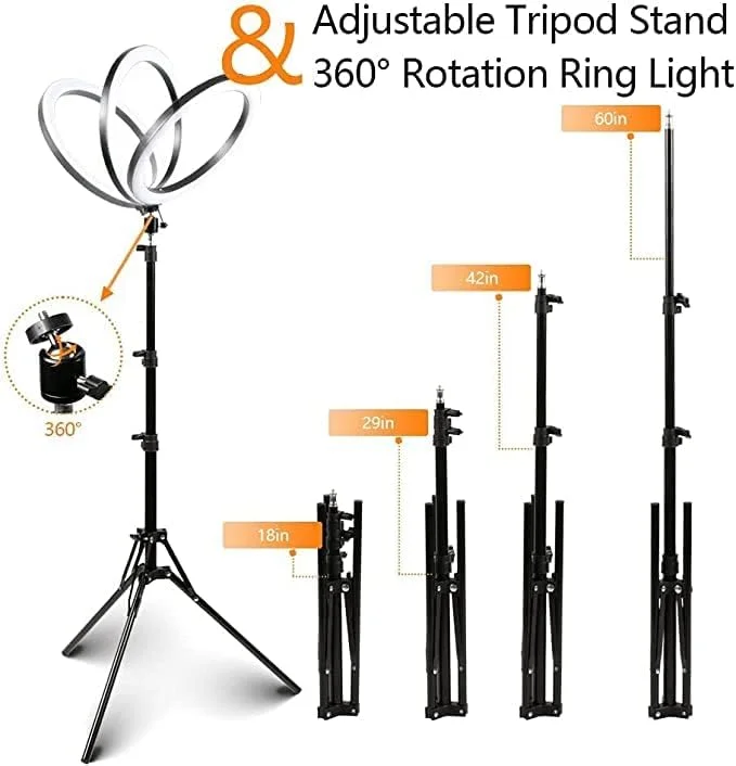 حلقه نور 14 اینچی به همراه سه پایه