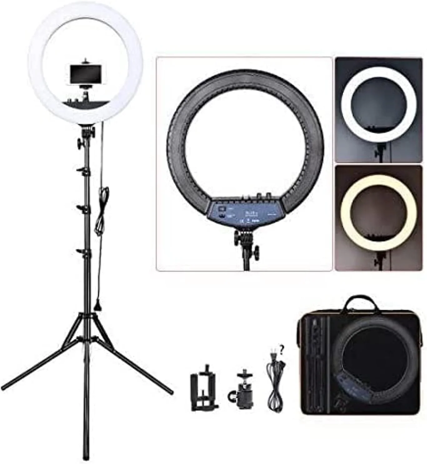 حلقه نور ۱۴ اینچی یو ول، نور سلفی برای موبایل و عکاسی. حلقه نور سلفی آینه ای قابل حمل برای تماس ویدیویی، فیلمبرداری و کلاس های آنلاین با سه پایه