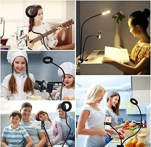 رینگ لایت YU WELL، نور سلفی برای موبایل و عکاسی 21 اینچ. رینگ آینه سلفی قابل حمل برای تماس ویدیویی، ضبط ویدیو و کلاس های آنلاین با سه پایه و 3 پایه نگهدارنده