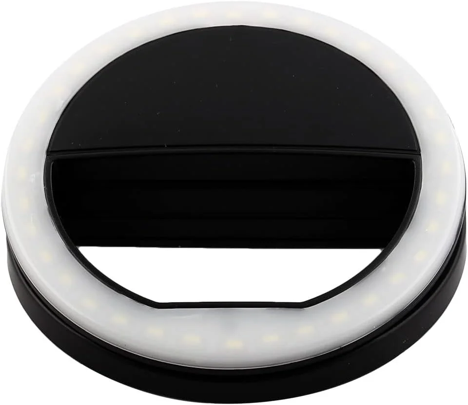 نور حلقه ای قابل شارژ و کم نور شونده با 36 LED مشکی برای گوشی های هوشمند اندروید