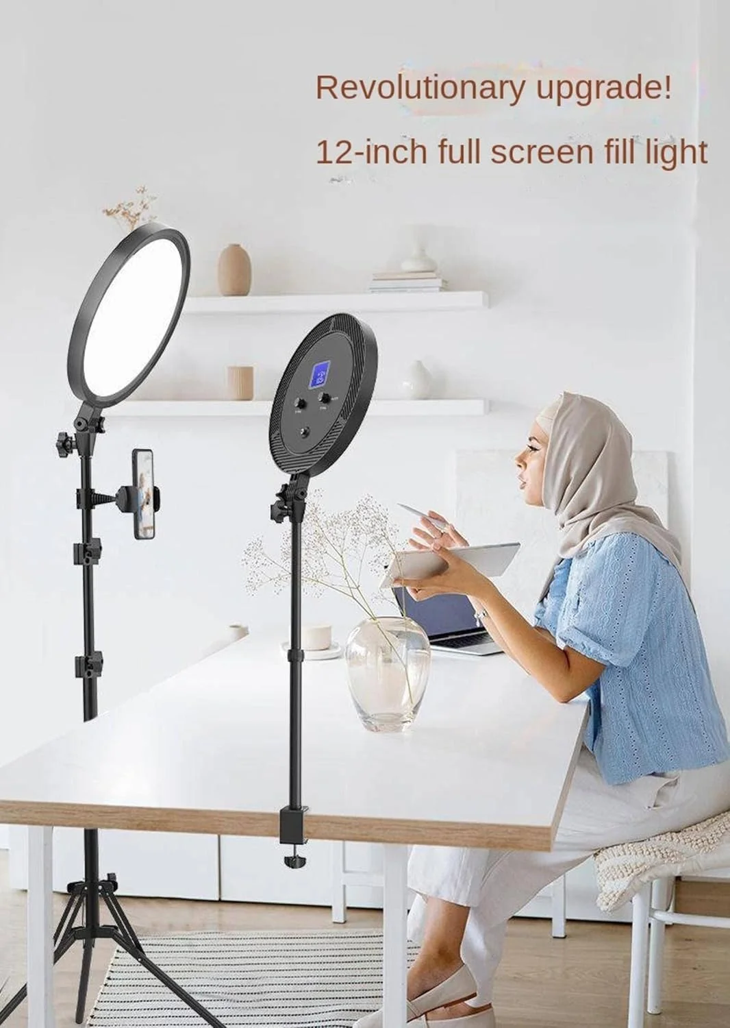 حلقه نور NA با پایه و نگهدارنده تلفن، نور پرکننده تمام صفحه LED 12 اینچی، آیتم های ترند تیک تاک، با سه پایه و نگهدارنده تلفن، سازگار با تلفن های آیفون و اندروید حلقه نور NA با پایه و نگهدارنده تلفن، نور پرکننده تمام صفحه LED 12 اینچی، آیتم های ترند تیک تاک، با سه پایه و نگهدارنده تلفن، سازگار با تلفن های آیفون و اندروید