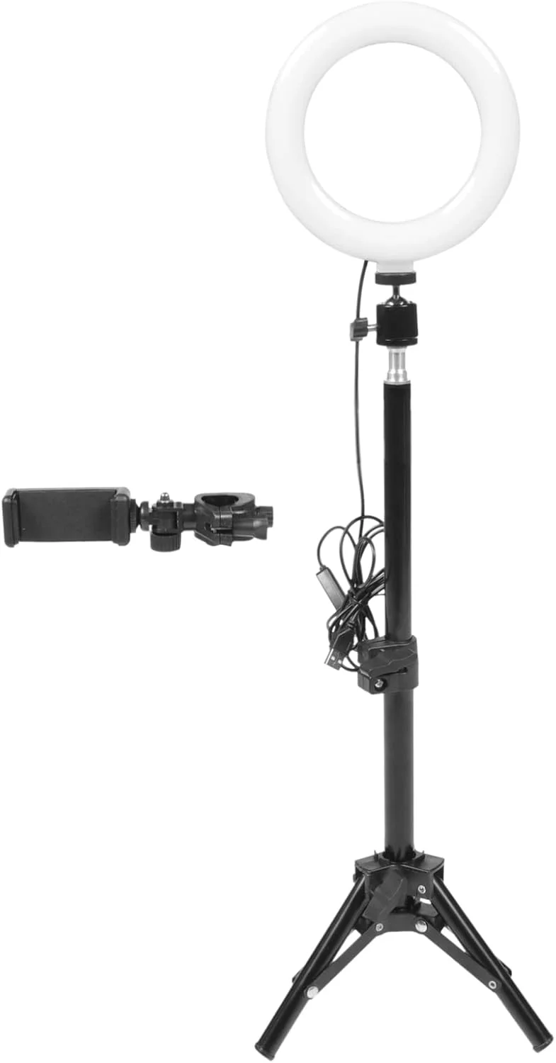 نور حلقه ای سلفی عمومی با پایه نگهدارنده تلفن همراه برای پخش زنده آرایش چراغ حلقه ای دوربین برای عکاسی و فیلمبرداری پخش زنده و آموزش