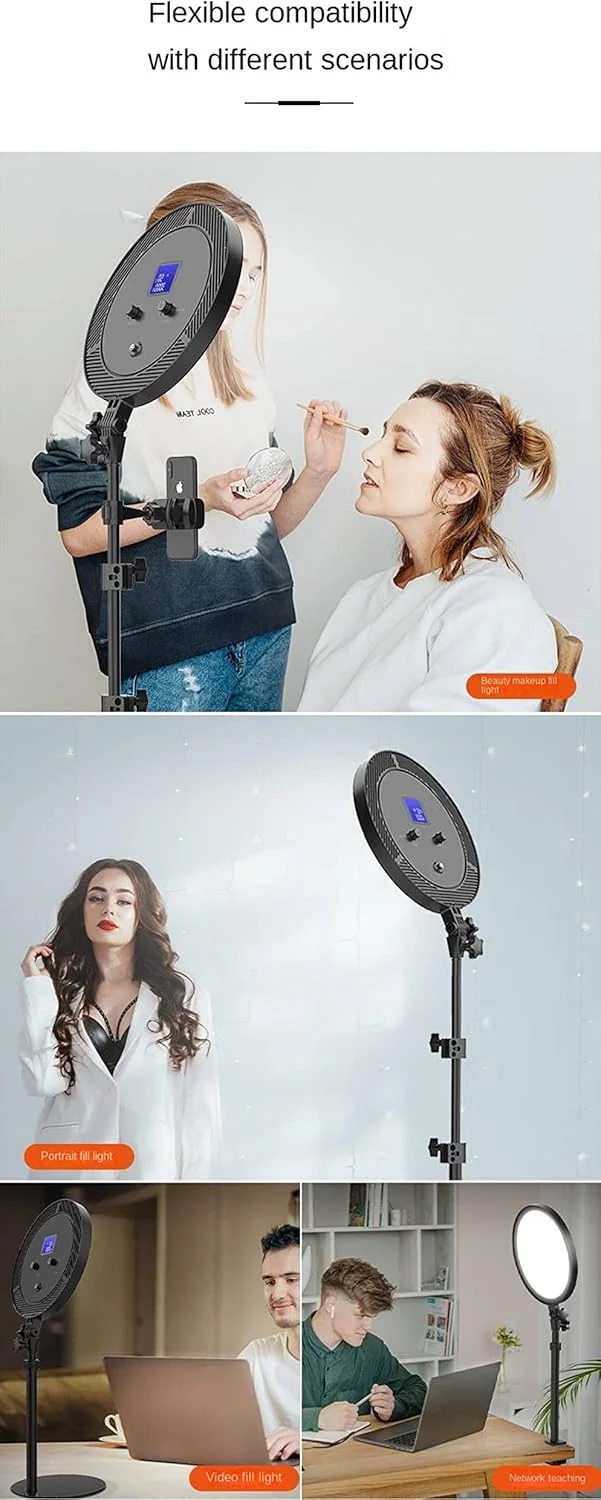 حلقه نور NA با پایه و نگهدارنده تلفن، نور پرکننده تمام صفحه LED 12 اینچی، آیتم های ترند تیک تاک، با سه پایه و نگهدارنده تلفن، سازگار با تلفن های آیفون و اندروید حلقه نور NA با پایه و نگهدارنده تلفن، نور پرکننده تمام صفحه LED 12 اینچی، آیتم های ترند تیک تاک، با سه پایه و نگهدارنده تلفن، سازگار با تلفن های آیفون و اندروید