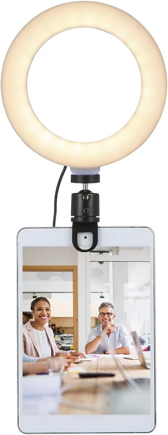 نور حلقه ای 6 اینچی برای لپ تاپ، نور پر کننده ویدئو با گیره برای کامپیوتر، نور زنده زیبایی حلقه ای برای جلسات زوم، آرایش، سلفی، تیک تاک (قابل تنظیم نور و تغذیه از طریق USB)