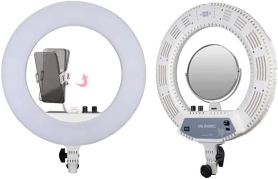 حلقه نور ال ای دی eWINNER R480 به همراه پایه و آینه دو طرفه (3200-5600K، سفید)