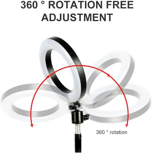 حلقه نور ال ای دی دایره ای 6 اینچی TECHBLAZE با گیره برای میز، چرخش 360 درجه، دارای 3 رنگ قابل تنظیم و 10 سطح روشنایی برای کنفرانس ویدئویی/آرایش/یوتیوب