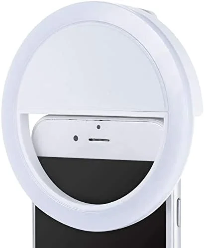 نور حلقه ای سلفی، نور سلفی گیره ای قابل حمل و شارژ (سفید)