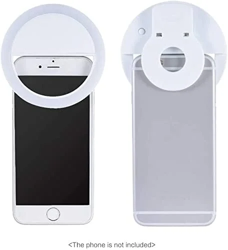 نور حلقه ای سلفی، نور سلفی گیره ای قابل حمل و شارژ (سفید)