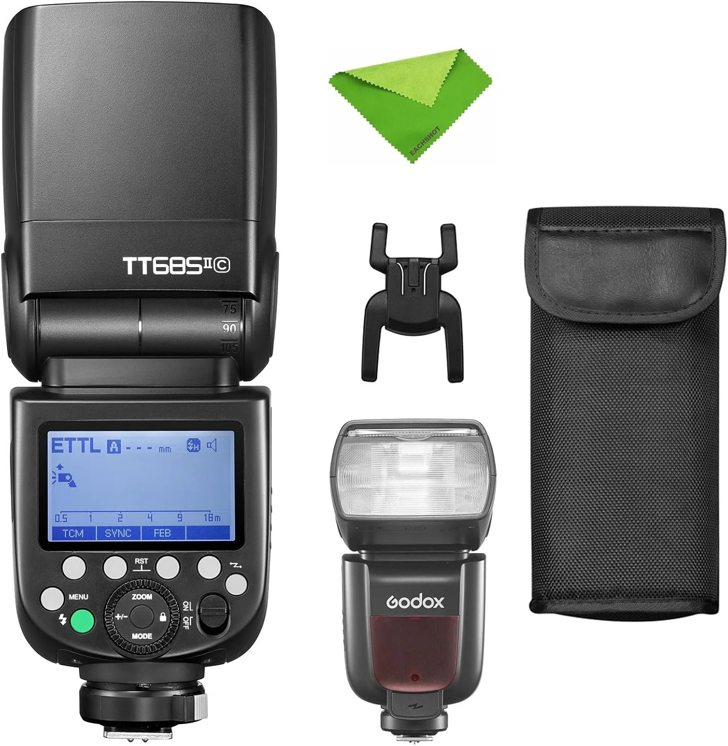 فلاش دوربین GODOX TT685II-C برای Canon Speedlight، فلاش E-TTL Speedlite با همگام‌سازی سرعت بالا، سازگار با سیستم بی‌سیم 2.4G X برای فلاش Canon 5D Mark IV 6D Mark II 7D 90D 250D R5 850D (TT685C ارتقا یافته)