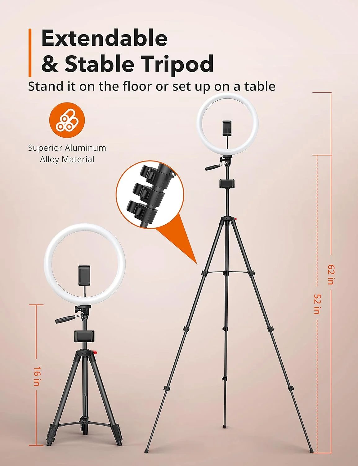 نور حلقه ای 12 اینچی، نور حلقه ای سلفی با 3 حالت رنگی، روشنایی قابل تنظیم، پایه سه پایه قابل افزایش، 2 نگهدارنده تلفن، شاتر از راه دور بلوتوث برای عکاسی/آرایش/وبلاگ/پخش زنده/یوتیوب…