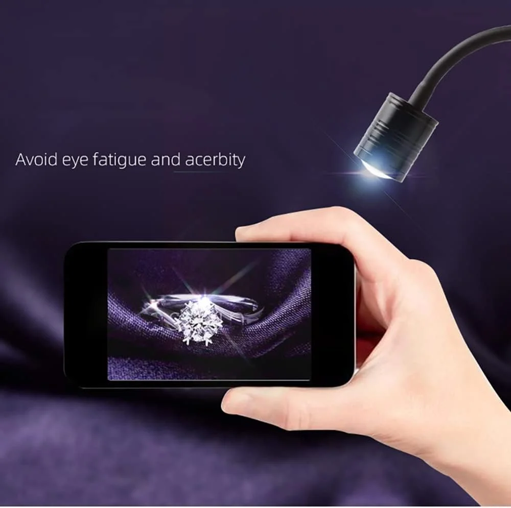 چراغ جواهرات LED یو اس بی 7 وات ANLONGLI با 3 حالت نورپردازی و قابلیت تنظیم نور، چراغ کابینت جواهرات حرفه ای با گردن غازی انعطاف پذیر برای نمایش، جوشکاری و مطالعه