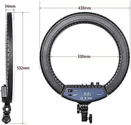 نور حلقه ای ال ای دی 18 اینچی Mohrim RL-18 با قابلیت تبدیل نور گرم و سرد، مناسب برای آرایش و عکاسی زنده همراه با کنترل از راه دور
