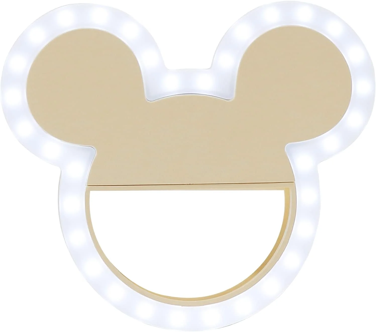 حلقه نور سلفی LED میکی موس دیزنی از IMPRESSIONS VANITY، با 3 سطح روشنایی قابل تنظیم، گیره قابل حمل و شارژی برای عکاسی با تلفن هوشمند، دوربین و آرایش