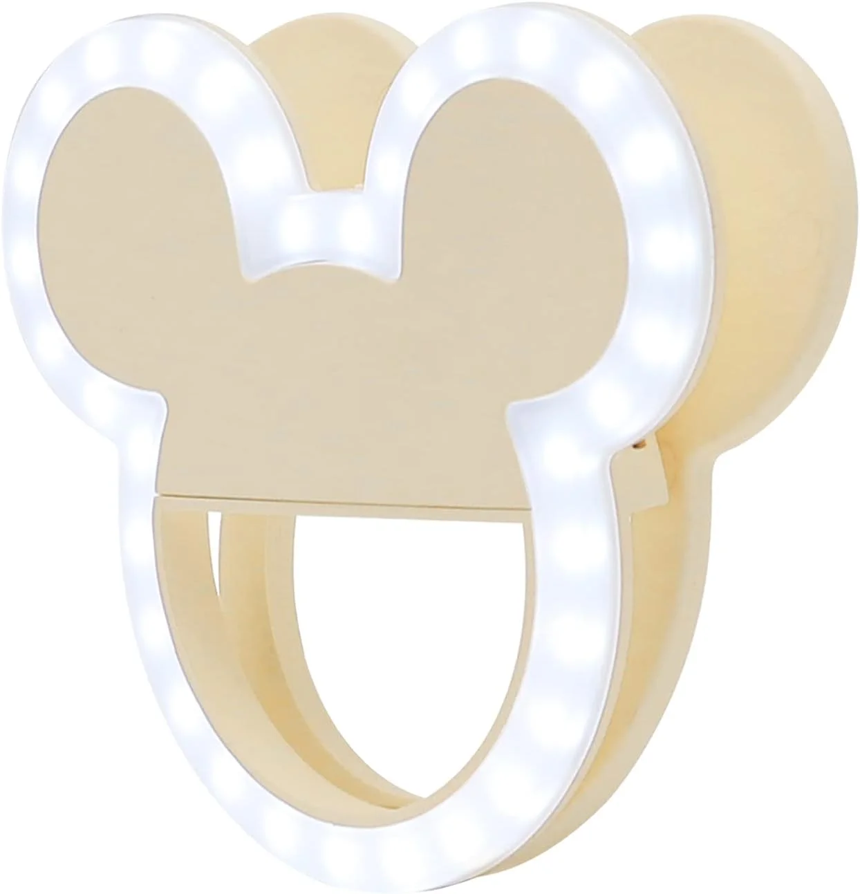 حلقه نور سلفی LED میکی موس دیزنی از IMPRESSIONS VANITY، با 3 سطح روشنایی قابل تنظیم، گیره قابل حمل و شارژی برای عکاسی با تلفن هوشمند، دوربین و آرایش