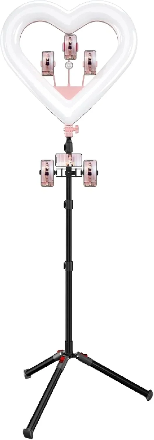 ZZjingli لوازم جانبی دوربین RK51 نور سلفی حلقه ای زیبایی پخش زنده به شکل قلب 51 سانتی متری بدون سه پایه