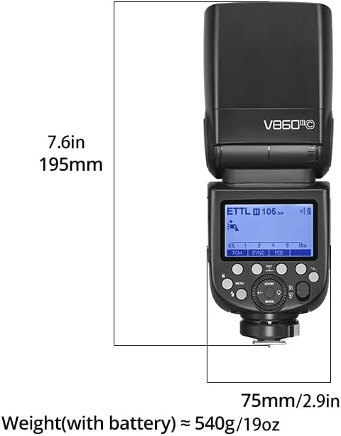 فلاش دوربین گودکس V860III-O TTL 2.4G GN60 HSS با نور مدلینگ 10 سرعته قابل تنظیم، سوئیچ یک کلیدی TTL+2600mA، اسپیدلایت باتری لیتیومی با بازیابی فوق العاده سریع برای المپوس (گودکس V860III-O)