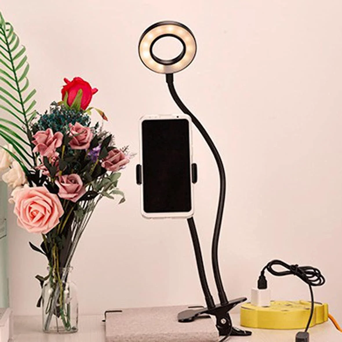 نور پرکننده زنده، چراغ مکمل نور زنده تلفن همراه LED گیره USB چراغ رومیزی نور ملایم زیبایی محافظت از چشم چراغ مطالعه دانشجویی