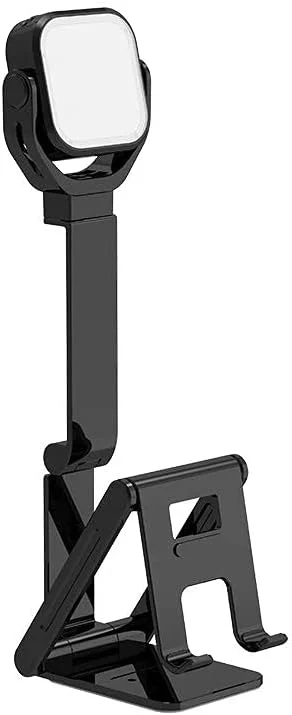 پایه نگهدارنده گوشی با نور تکمیلی، پایه تاشو تلفن همراه با نور تکمیلی برای کنفرانس ویدیویی، پایه چراغ سلفی برای پخش زنده و ویدیو کوتاه