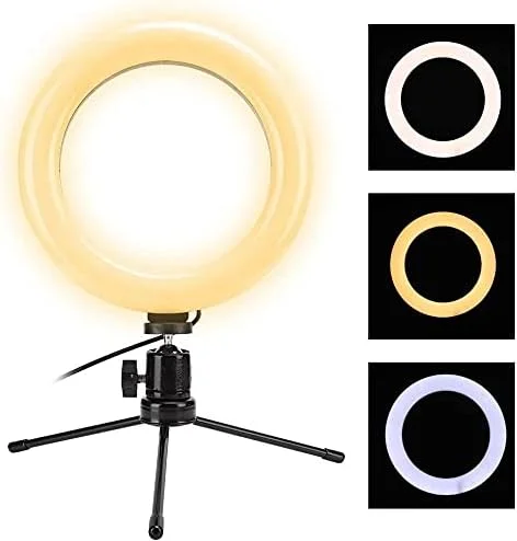 نور پرکننده زنده قابل تنظیم و قابل اعتماد، نور USB O، کامپیوتر با نور چند رنگ با طراحی تاشو سه پایه برای آرایش