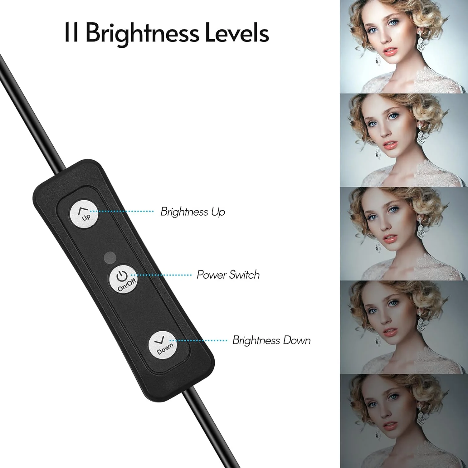 کیت نور حلقه ای ال ای دی 6 اینچی CalmGeek PH-01 شامل 1 * نور حلقه ای USB 5600K، 1 * سه پایه رومیزی، 1 * سر توپی فلزی انعطاف پذیر، 4 * فیلتر رنگی (قرمز/زرد/آبی/سبز) برای پخش زنده آنلاین