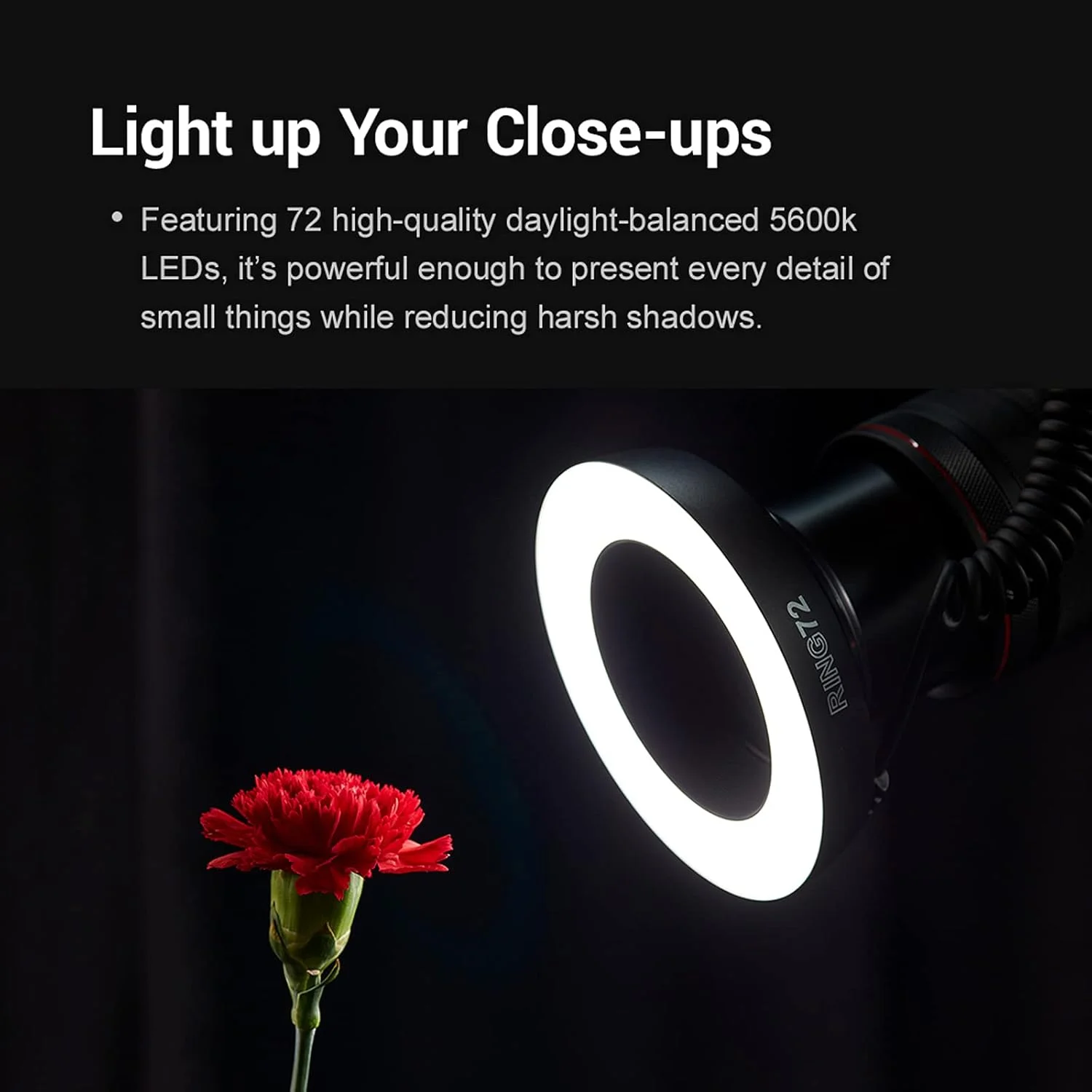 فلاش حلقه ای LED ماکرو Godox RING72 با نور TLCI 97+ CRI 96+، دمای رنگ 5600K و روشنایی 8W، به همراه 8 حلقه آداپتور لنز سازگار با دوربین های DSLR کانن، نیکون و سایر دوربین ها، به همراه دستمال Pergear فلاش حلقه ای LED ماکرو Godox RING72 با نور TLCI 97+ CRI 96+، دمای رنگ 5600K و روشنایی 8W، به همراه 8 حلقه آداپتور لنز سازگار با دوربین های DSLR کانن، نیکون و سایر دوربین ها، به همراه دستمال Pergear