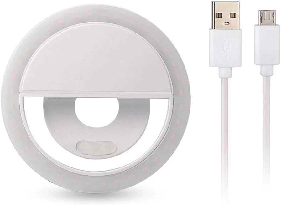نور حلقه ای سلفی LED آیوینا، نور تکمیلی دوربین USB با 3 سطح روشنایی، نور پر کننده برای تلفن همراه، مناسب برای پخش زنده و آرایش